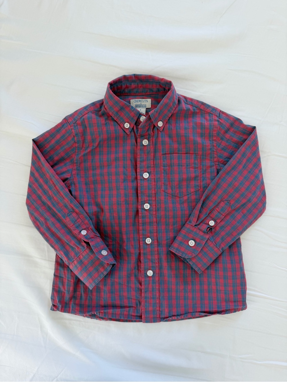 Crewcuts Red & Blue Plaid Button-Down Shirt